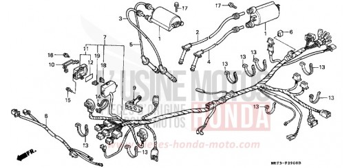 WIRE HARNESS/ IGNITION COIL VFR750RK de 1989